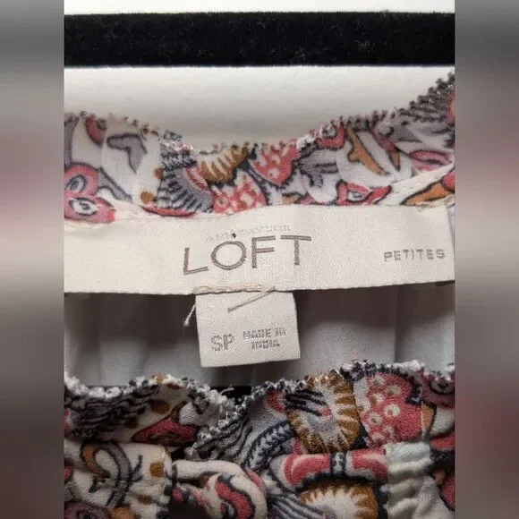 Loft Floral Dress Small Petite SP Pink Romantic Coquette Soft Girl Garden Girl - Picture 3 of 11